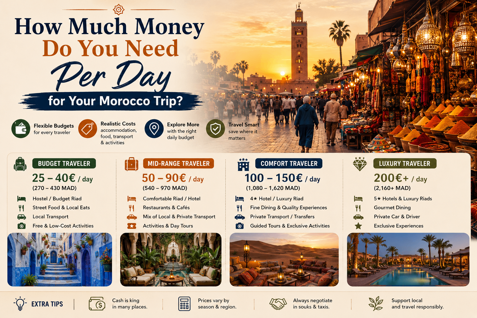 How Much Money Do You Need Per Day for Your Morocco Trip?
