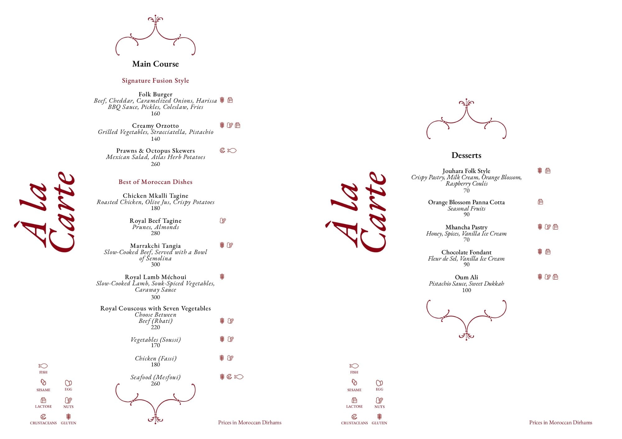 FOLK MARRAKECH — menu page 4