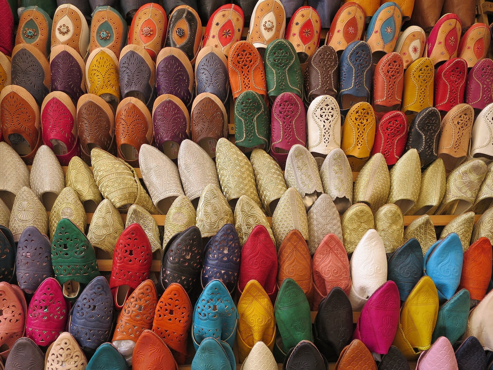 Leather babouches from the medina