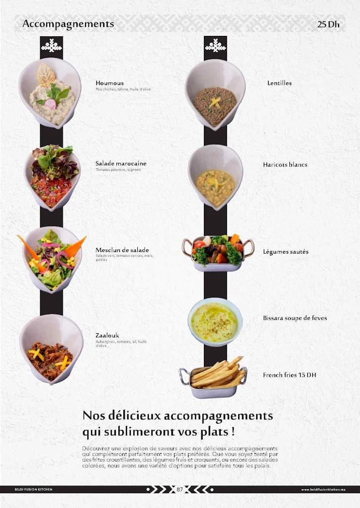 Beldi Fusion Kitchen Guéliz — menu page 1